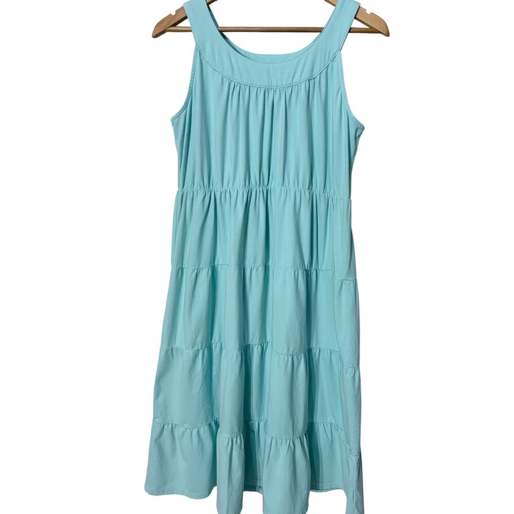 Russ Berens Malibu-USA Tiered Ocean Blue Knee Length Dress, Women's Size S
